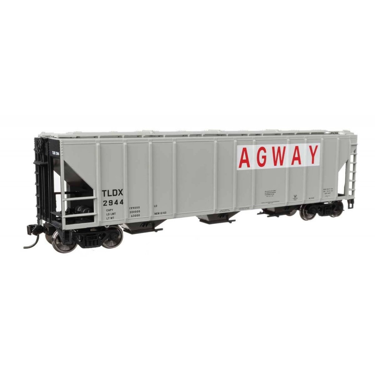 50′ Pullman-Standard PS2-CD 4427 3-Bay Covered Hopper - Ready to Run -- Agway TLDX 2944