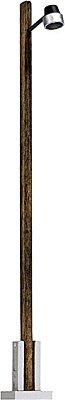 Streetlight on Wood Post -- With Yellow LED - 3-5/8′ 9.2cm Tall, HO, Busch Gmbh & Co Kg 4135