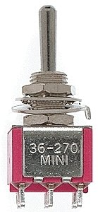 Miniature Toggle Switches -- DPDT 5Amp 120V Momentary pkg(5), All Scales, Miniatronics Corp. 3627005