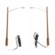 LED Streetlight 2-Pack -- Modern Long Arm Style w/Wood Pole, HO, Walthers SceneMaster 4805