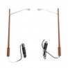 LED Streetlight 2-Pack -- Modern Long Arm Style w/Wood Pole, HO, Walthers SceneMaster 4805