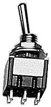 Miniature Toggle Switches -- DPDT 5-Amp 120V pkg(4), All Scales, Miniatronics Corp. 3625004