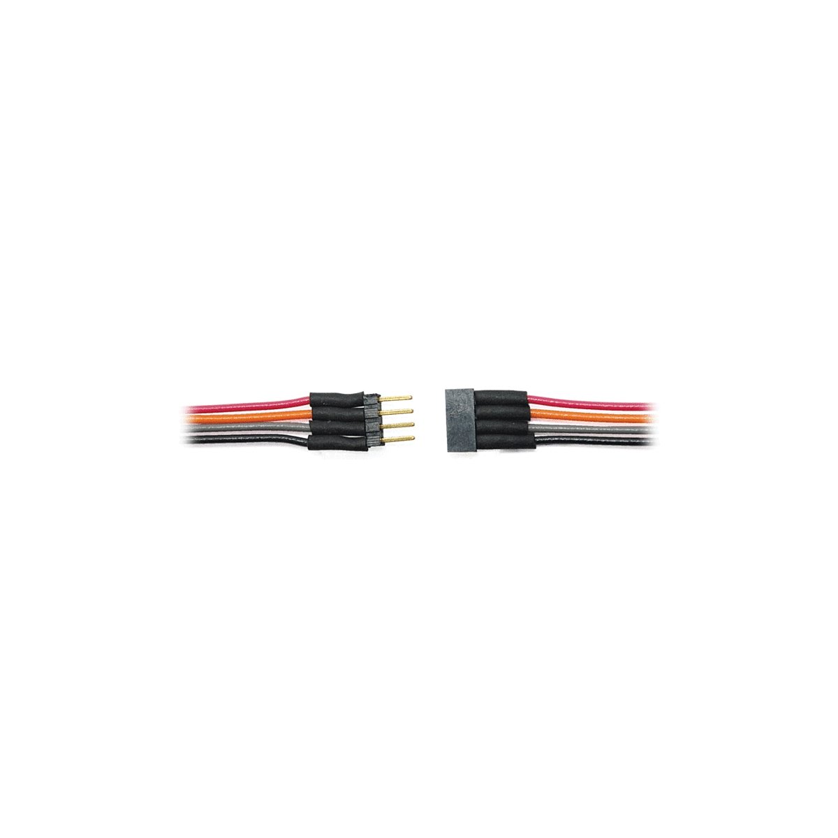 4-Pin Micro Connector -- .122 x .59 x .177` with 6` Wire Leads, All Scales, Train Control Systems 1475