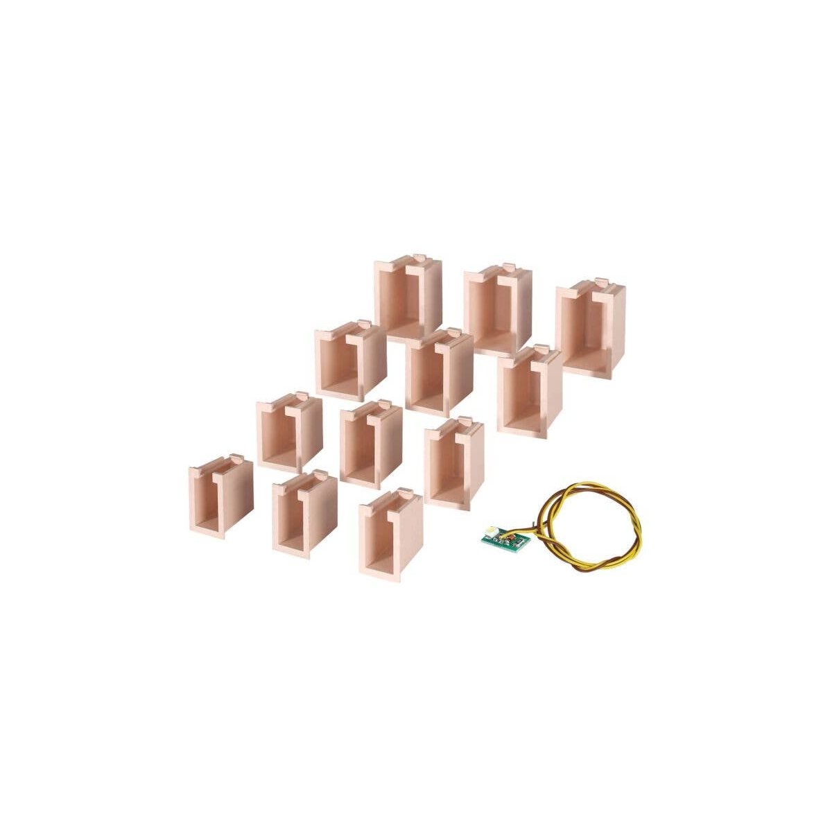 House Illumination Starter Set -- 12 Lightboxes (4 Different Sizes) & 1 White , All Scales, Viessmann Modellspielwaren 6005