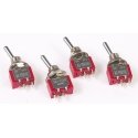 Miniature Toggle Switch Single Pole, Single Throw On/Off 5 Amp 120V -- Pack of 4, HO, Miniatronics Corp. 3620004