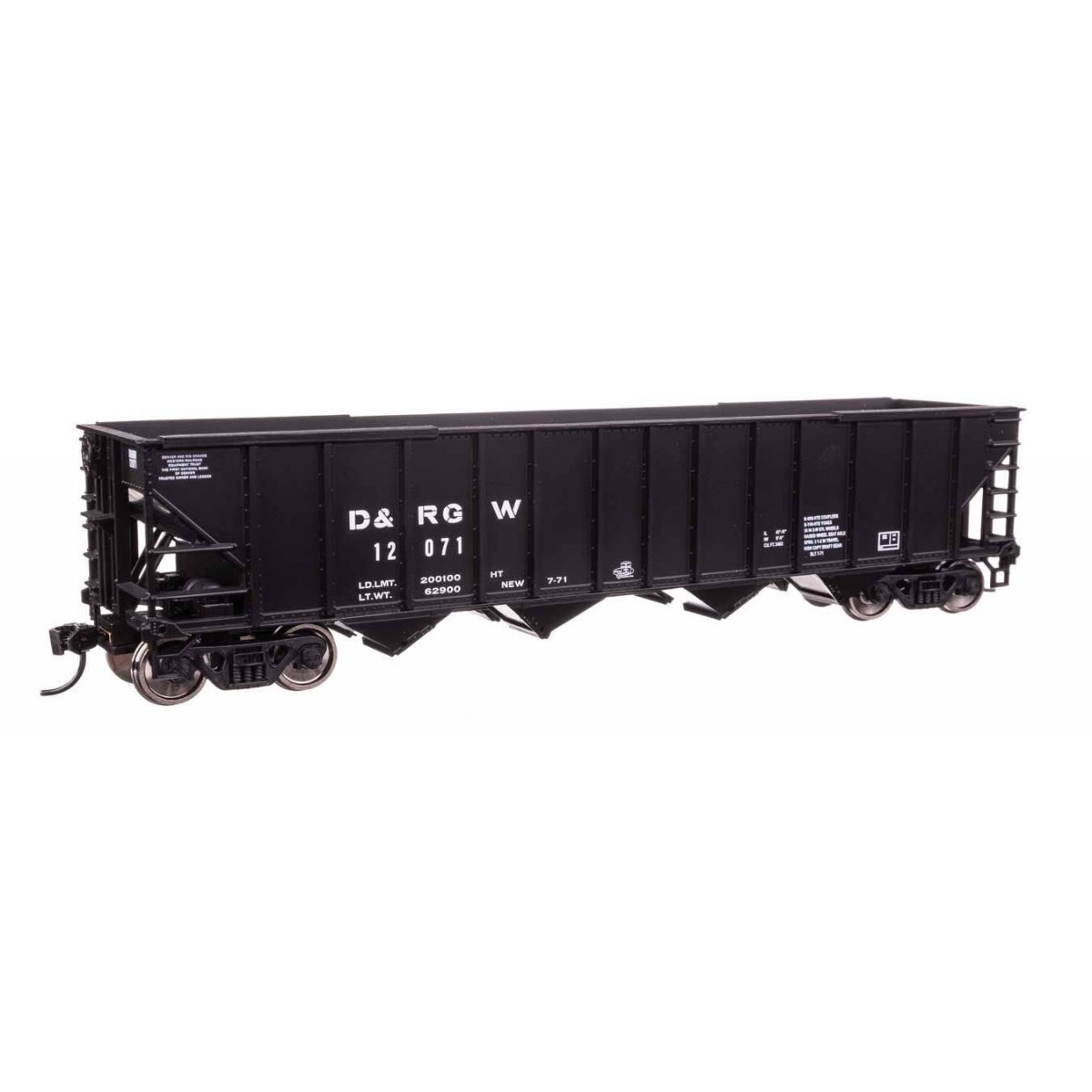 50′ 100-Ton 4-Bay Hopper - Ready to Run -- Denver & Rio Grande Western(TM) 12071
