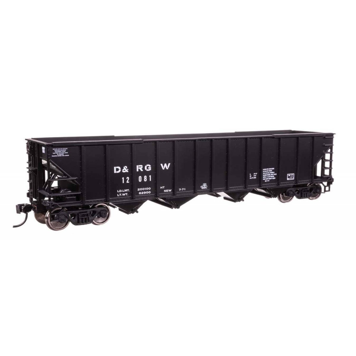 50′ 100-Ton 4-Bay Hopper - Ready to Run -- Denver & Rio Grande Western(TM) 12081