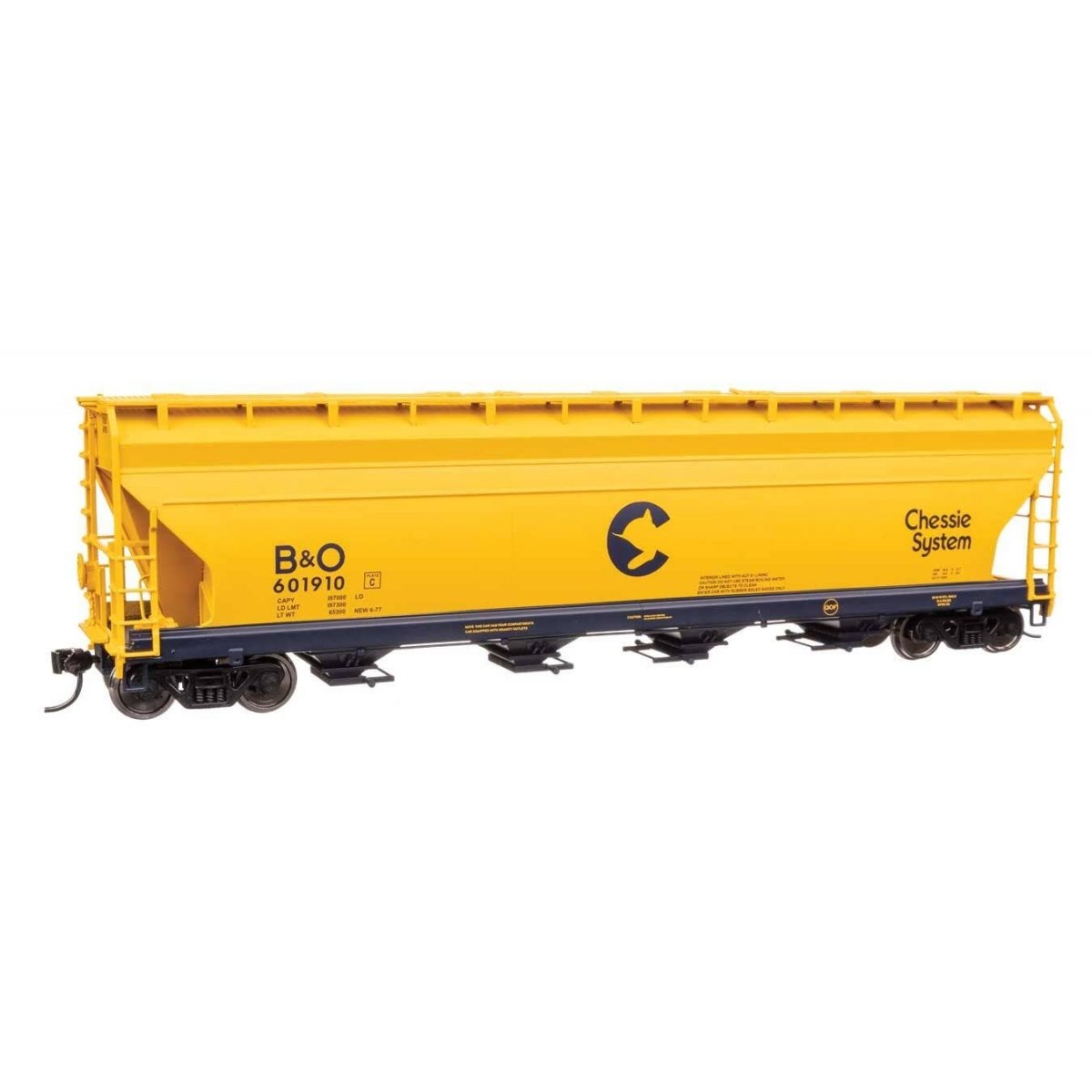 ACF 5250 4-Bay Centerflow Covered Hopper - Ready to Run -- Chessie System B&O 601910