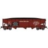 70-Ton Offset-Side 3-Bay Hopper w/Load - Ready to Run -- Ontario Northland 140124 (C&O Coal Service Stencil, Boxcar Red, Oval Lo