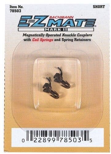 E-Z Mate Mark II Magnetic Knuckle Couplers -- Short Shank 12 Pairs, N, Bachmann Industries 78503