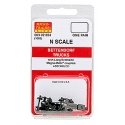 Bettendorf Trucks -- With Couplers, Extended Bolster 1 Pair, N, Micro Trains Line 302024