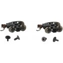 Roller-Bearing Freight Trucks with Wheels and E-Z Mate(R) Knuckle Couplers -- 1 Pair, N, Bachmann Industries 42537