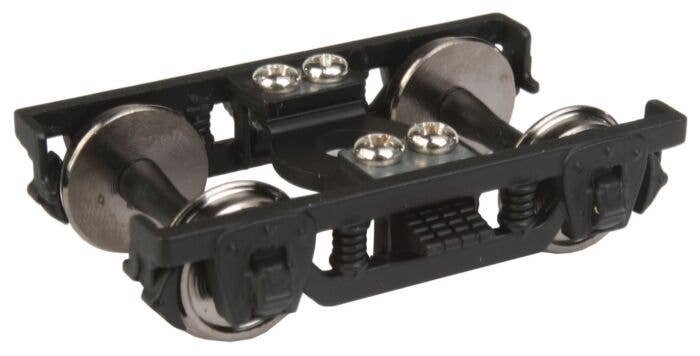 Pullman-Standard 8′ Wheelbase, Heavyweight 4-Wheel Metal Trucks w/RP-25 Whee -- Black - 1 Pair, HO, WalthersProto 2124