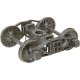 2-Rail Arch Bar Metal Trucks -- With 33′ Ribbed-Back Metal P48 Wheels 1 Pair, O, Kadee Quality Products 757