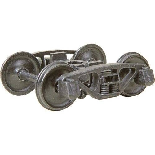 2-Rail A.S.F. A-3 Ride-Control Metal Trucks -- With 33′ Smooth-Back Metal P48 Wheels 1 Pair, O, Kadee Quality Products 755