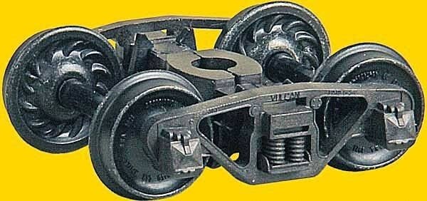 Vulcan Double Truss Trucks w/33′ Code 110 Ribbed-Back Metal Wheels -- pkg(2), HO, Kadee Quality Products 573