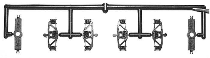 Freight Car Trucks Kit -- Andrews (Delrin, black) 1 Pair, HO, Tichy Train Group 3012