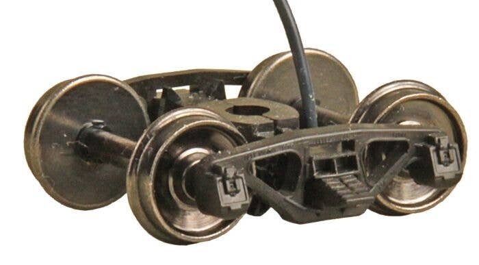 Bettendorf AAR Leaf-Spring HGC Caboose Trucks w/Electrical Pickup -- Code 88, 33′ Smooth-Ba, HO, Kadee Quality Products 590