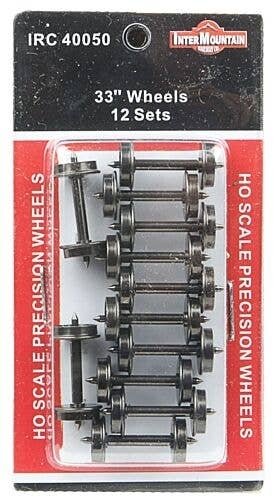 All Brass Insulated Wheel Sets pkg(12) -- 33′, HO, Intermountain Railway Company 40050