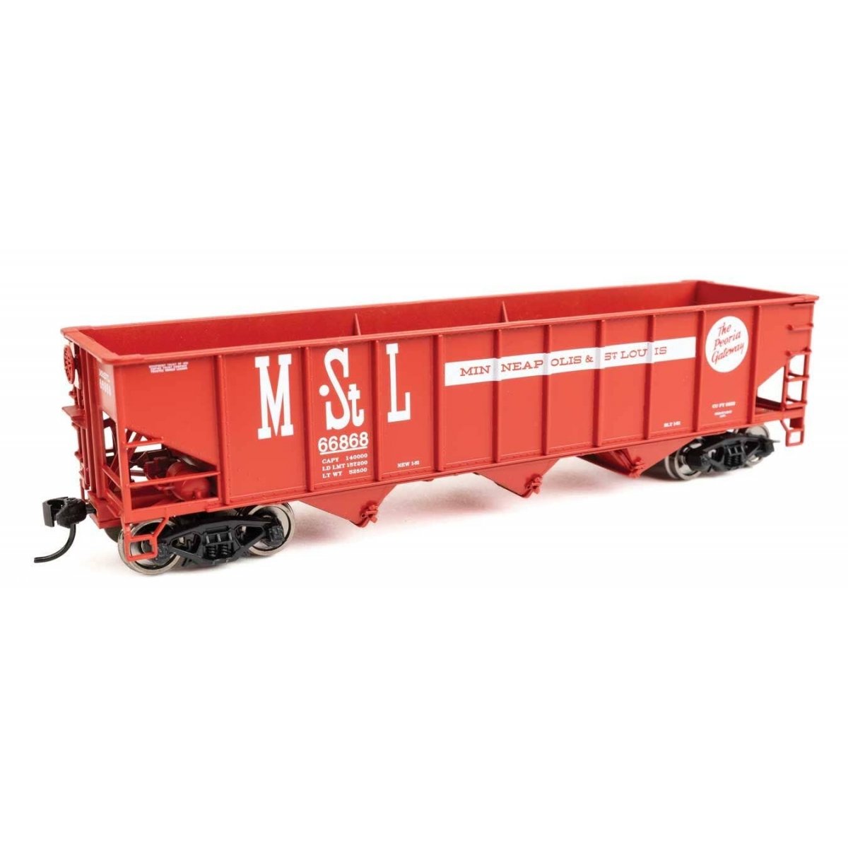 70-Ton AAR 3-Bay Open Hopper - Ready to Run -- Minneapolis & St. Louis 66743