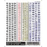 Dry Transfer Alphabet & Number Sets -- Betton & Windsor Type Faces (blue, yellow, white w, All Scales, Woodland Scenics 502