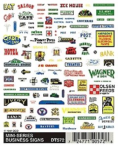 Dry Transfer Signs -- Business Signs, N, Woodland Scenics 572