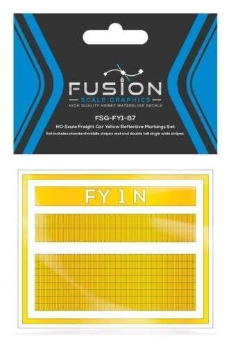 Railroad Freight Car Yellow Reflective Markings Set, N, FUSION SCALE GRAPHICS 260001