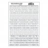 Dry Transfer Numbers Only - Railroad Gothic -- Silver, All Scales, Woodland Scenics 731