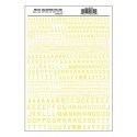 Dry Transfer Alphabet - 45 Degree USA Gothic (Military Style) -- Yellow, All Scales, Woodland Scenics 742