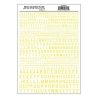 Dry Transfer Alphabet - 45 Degree USA Gothic (Military Style) -- Yellow, All Scales, Woodland Scenics 742