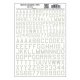 Dry Transfer Alphabet & Numbers - 45 Degree USA Gothic (Military 3/8 & 1/2′ -- White, All Scales, Woodland Scenics 745