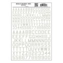 Dry Transfer Alphabet & Numbers - 45 Degree USA Gothic (Military 3/8 & 1/2′ -- White, All Scales, Woodland Scenics 745