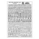 Dry Transfer Alphabet & Numbers - Stencil/Block Roman -- Black, All Scales, Woodland Scenics 751