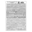 Dry Transfer Alphabet & Numbers - Stencil/Block Roman -- Black, All Scales, Woodland Scenics 751