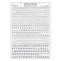 Dry Transfer Alphabet & Numbers - Railroad Gothic -- Silver, All Scales, Woodland Scenics 725