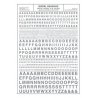 Dry Transfer Alphabet & Numbers - Railroad Gothic -- Silver, All Scales, Woodland Scenics 725