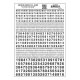 Dry Transfer Numbers Only - Railroad Gothic -- Black, All Scales, Woodland Scenics 726