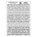 Dry Transfer Numbers Only - Railroad Gothic -- Black, All Scales, Woodland Scenics 726
