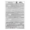 Dry Transfer Alphabet & Numbers - Condensed Railroad Gothic -- Black, All Scales, Woodland Scenics 737