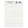 Dry Transfer Alphabet & Numbers - Condensed Railroad Gothic -- White, All Scales, Woodland Scenics 738