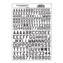 Dry Transfer Alphabet & Numbers - 45 Degree USA Gothic (Military 3/8 & 1/2′ -- Black, All Scales, Woodland Scenics 744
