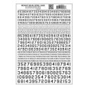 Dry Transfer Numbers Only - 45 Degree USA Gothic (Military Style) -- Black, All Scales, Woodland Scenics 746