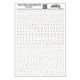 Dry Transfer Alphabet & Numbers - Stencil/Block Roman -- White, All Scales, Woodland Scenics 752