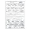 Dry Transfer Alphabet & Numbers - Script/Old English -- Silver, All Scales, Woodland Scenics 758