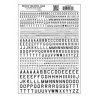 Dry Transfer Alphabet & Numbers - 45-Degree USA Gothic (Military Style) -- Black, All Scales, Woodland Scenics 739
