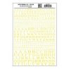 Dry Transfer Alphabet - Railroad Roman - 1/16, 3/32, 1/8, 3/16, 1/4 & 5/16′ -- Yellow, All Scales, Woodland Scenics 705