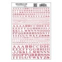 Dry Transfer Alphabet - Railroad Roman - 1/16, 3/32, 1/8, 3/16, 1/4 & 5/16′ -- Red, All Scales, Woodland Scenics 704