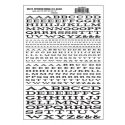 Dry Transfer Alphabet & Numbers - Extended Railroad Roman -- Black, All Scales, Woodland Scenics 715