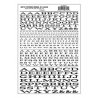 Dry Transfer Alphabet & Numbers - Extended Railroad Roman -- Black, All Scales, Woodland Scenics 715