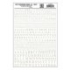 Dry Transfer Alphabet & Numbers - Condensed Railroad Roman -- White, All Scales, Woodland Scenics 719